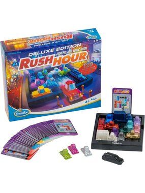 Deluxe Logic Game - ThinkFun Rush Hour - 120 Traffic Challenges & Metallic Limo